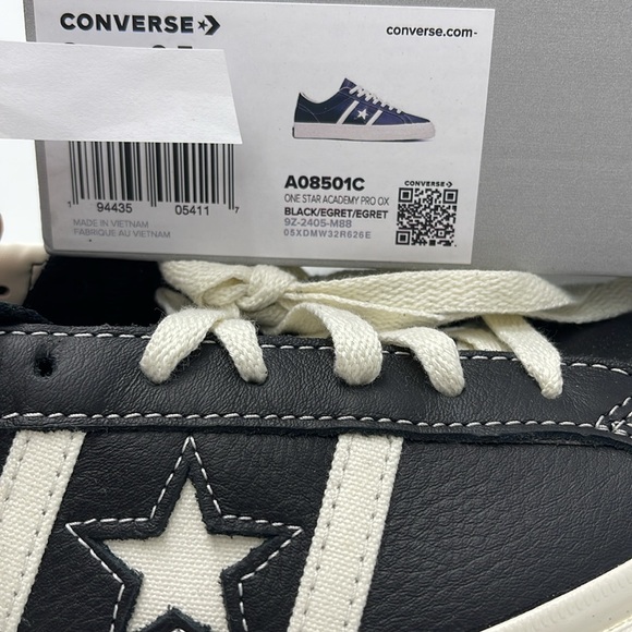 Converse Men’s ONE STAR ACADEMY PRO OX
BLACK/EGRET/EGRET A08501C Sneakers - Picture 16 of 16